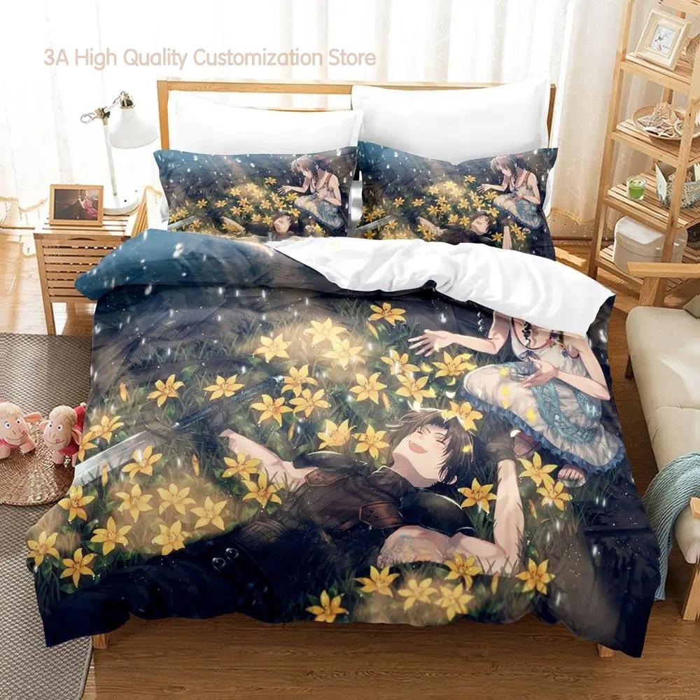 Neues Spiel Crisis Core Final Fantasy Vii Bettwäsche-Set Cartoon Anime Dreiteiliges Set Erwachsene Jungen Schlafzimmer Bettdecken-Sets Bettdecke