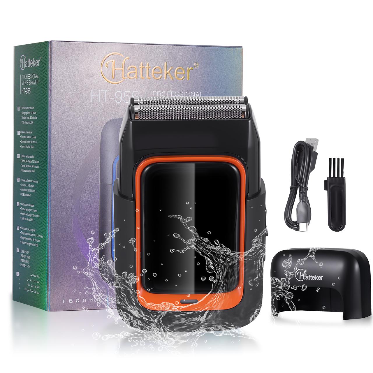 

Бритва Hatteker для мужчин с двойной головкой, бритва для бороды, возвратно-поступательная ультра-бритвенная машинка, гладкое чистое бритье и отбеливание кожи красный