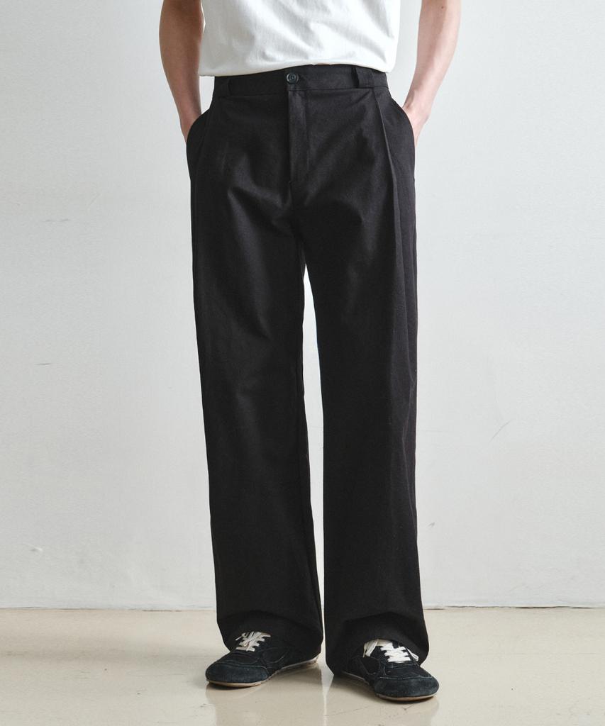 Wednesday Oasis Deep Tuck Wide Cotton Pants_Black(W26Pt03)