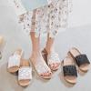 Eleganti pantofole da donna in lino con rifiniture in pizzo, scarpe estive perfette per le signore