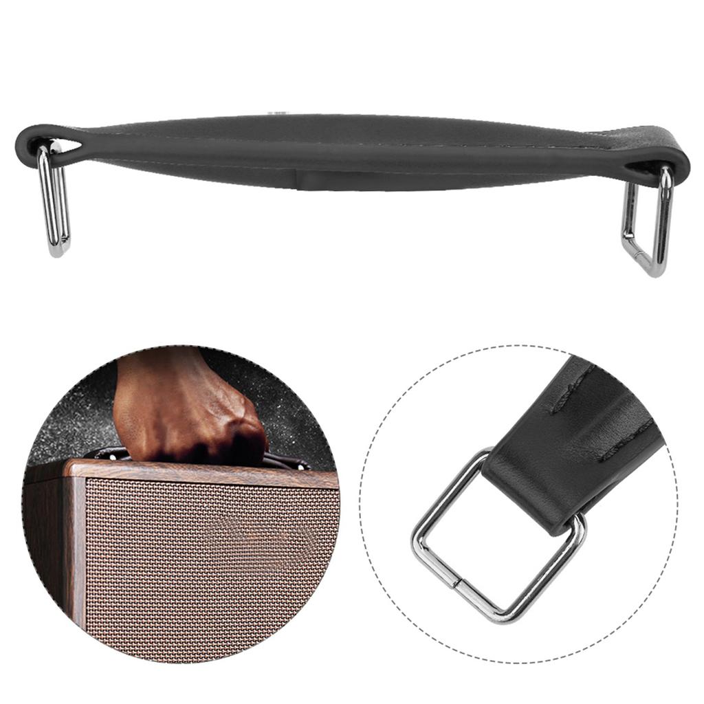 Mâner Amplificator Chitară Piele PU Armătură Internă Oțel Accesorii Difuzor Negru