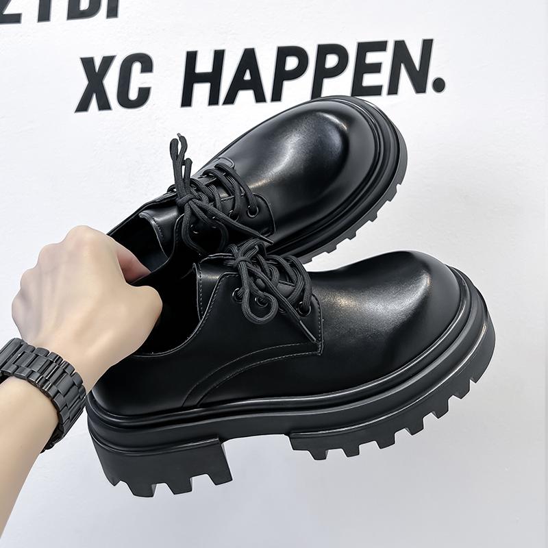 Hot Formal Derby Shoes Style Business Party Black High-quality Height Increasing Thick Soled Shoes Gentleman Casual