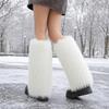 40cm Curly Furry Leg Warmers Faux Fur Knee High Girls Socks Fashion Long Tube Sock  Daily Use