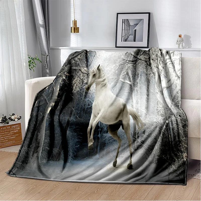 Horse Animal Pentium Gallant Steed Blanket,Soft Throw Blanket for Home Bedroom Bed Sofa Picnic Travel Office Cover Blanket Kids