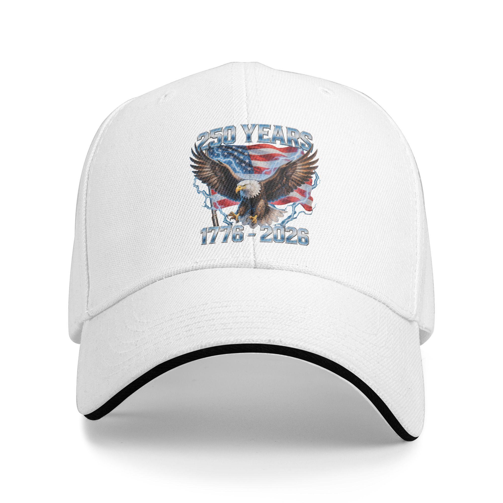 

Summer American Bald Eagle 1776 2026 250 Anniversary USA Baseball Cap Tennis Skate Casual Print Sun Trucker Hat Men Baseball Cap As Picture белый
