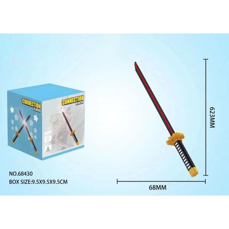 Samurai Sword Building Blocks Ninja Katana Japanese Anime Nichirin Knife Bricks Toy for Kids Adults
