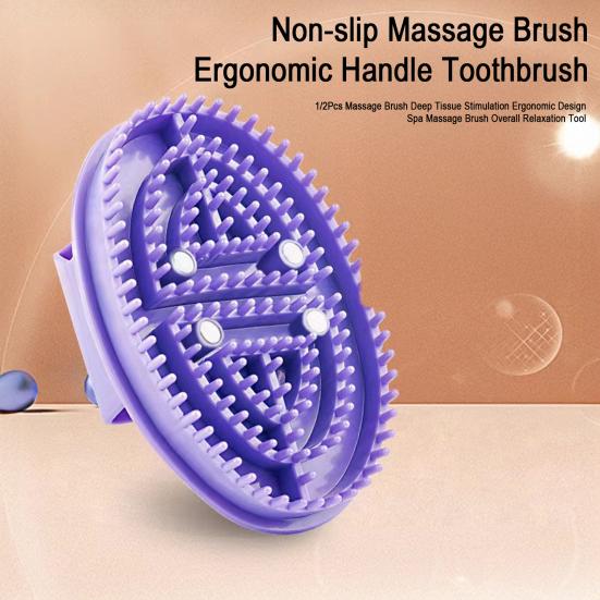 1/2Pcs Massage Brush Deep Tissue Stimulation Ergonomic Design Spa Massage Brush Overall Relaxation Tool