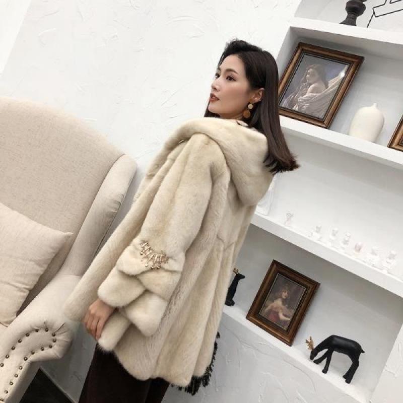 

Зимняя новая бархатная шуба из искусственного меха норки женская с капюшоном женская длинная модная one size fits all