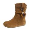 Retro Flat-bottomed Suede Stacking Boots Autumn New Soft-soled Non-slip Short Boots Maillard Western Cowboy Boots