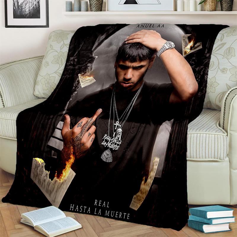 Free Anuel AA Rapero Hip Hop Singer Manta, manta suave para el hogar, dormitorio, cama, sofá, picnic, viaje, oficina, manta para niños
