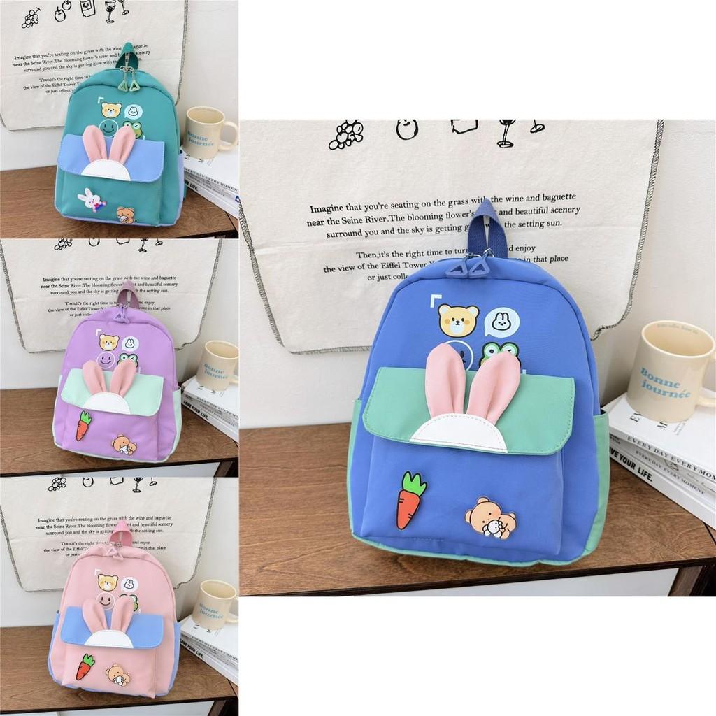 Kids Cartoon Backpack For Kindergarten With Nylon Material And Air Cushion Straps For Daily Use
