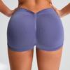 Shorts de Yoga Sem Costura de Cintura Média com Efeito Levanta Bumbum - Roupa de Fitness de Verão Feminina de Alta Elasticidade e Absorção de Umidade