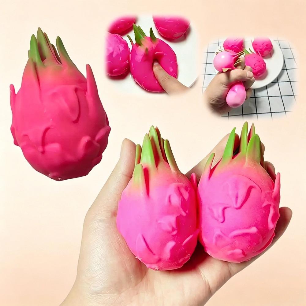 Squishy Simulation Dragon Fruit Soft Squeeze Toys Anti Stress Decompression Sensory Fidget Toys For Adults Stress Reliever