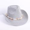 Popular European and American classic western denim straw hat, men's and women's fashion outdoor sunscreen sequined straw hat