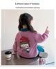 2025 Girls' Korean Style Autumn Two-Piece: Color Block Sweatshirt & Green Pants Set