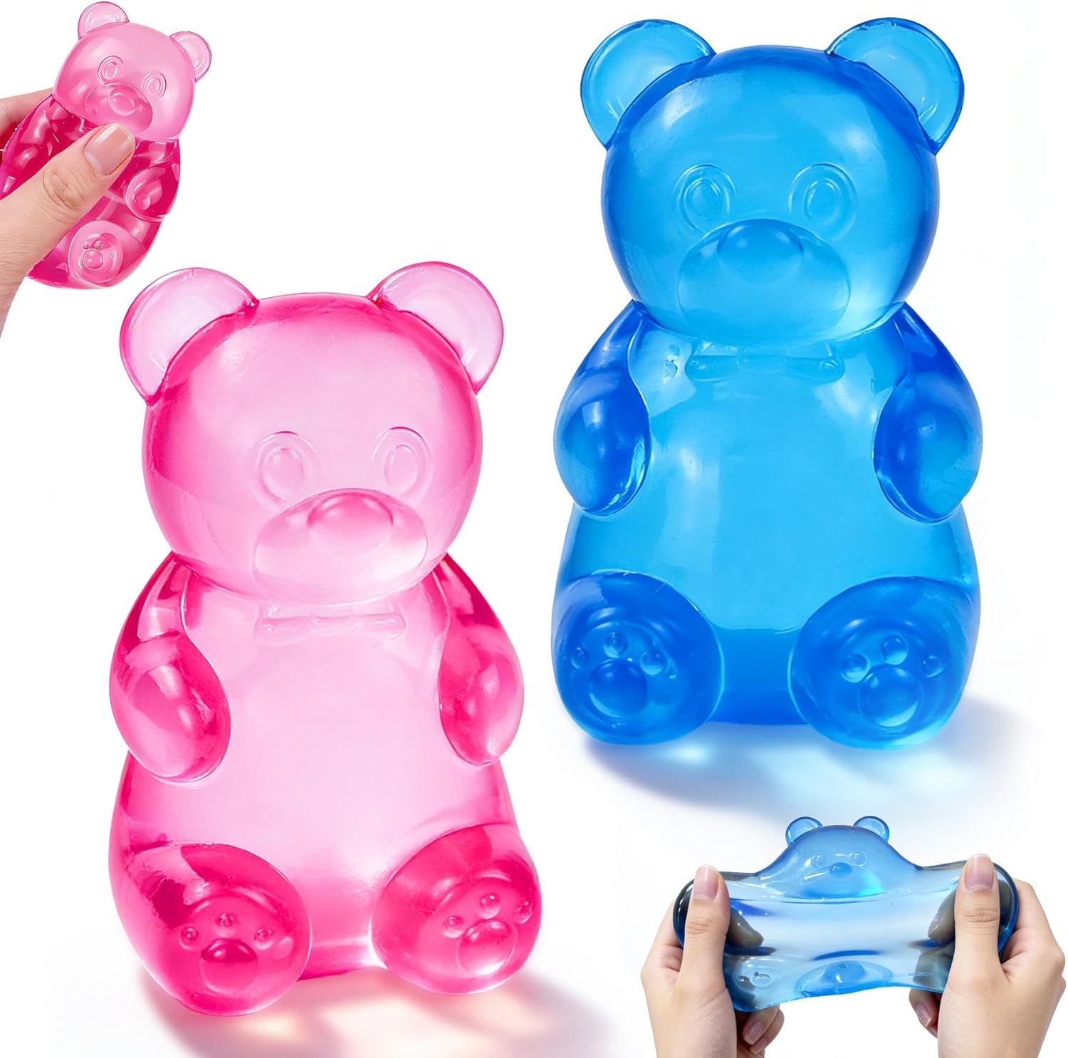 

Stress Bear Taba Squishy Balls 2PC Set, Pink & Blue Gummy Bear Squishy, Sugar Squishy Stress Relief Squeeze Toys for Kids Adults United States