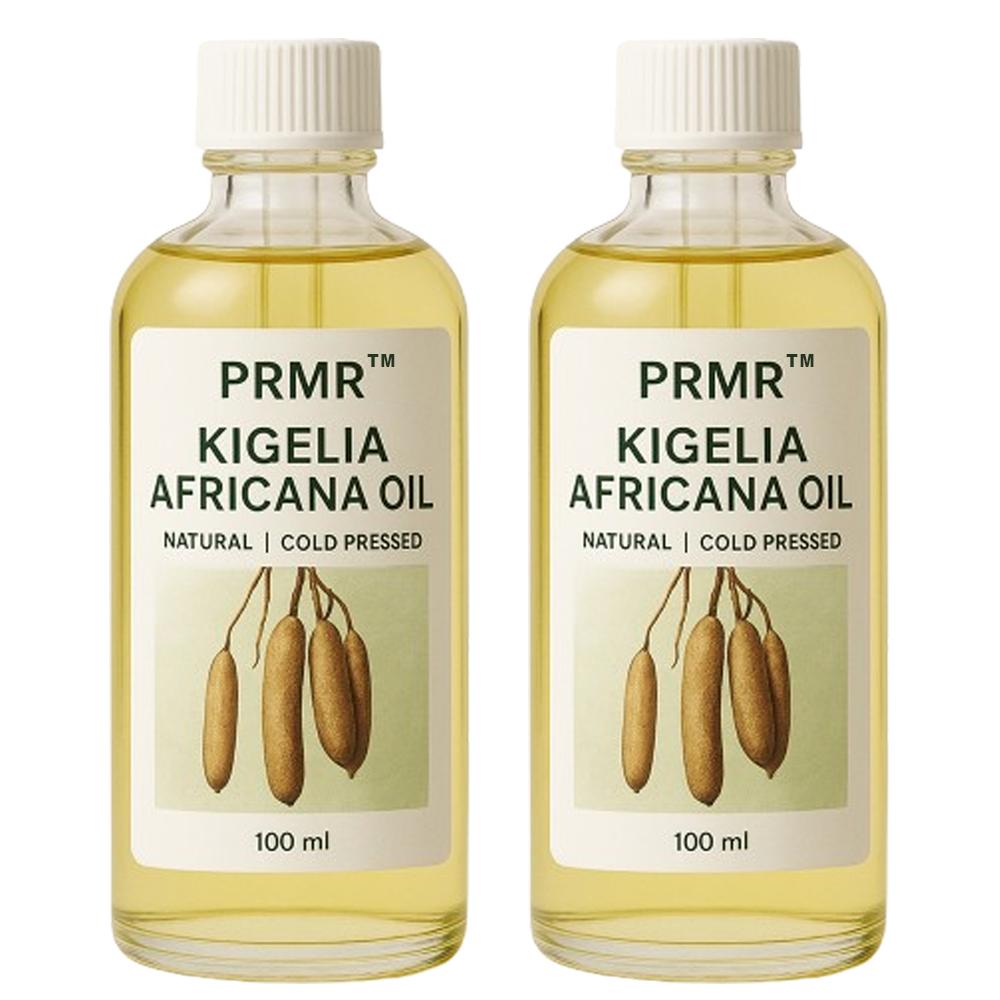 Kigelia Africana Oil 100ml (2 Pack), Natural Herbal Massage Oil with Fenugreek & Maca Root for Skin Firming & Nourishing Care