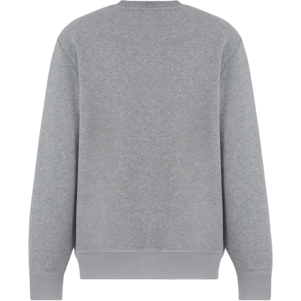 Emporio Armani EA7 Solid Logo Cotton Fitted Crew Neck Sweatshirt Men Sweatshirt Gray 6DUM17-PJZXZ-3925