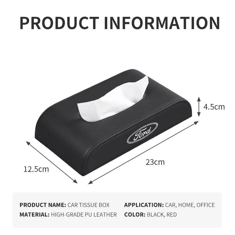 Hot 2025 Hot For Ford 1PCS Leather Wear-Resistant Center Console Car Tissue Box For Ford Focus 2 MK2 3 4 ST Mondeo Festiva Fusio