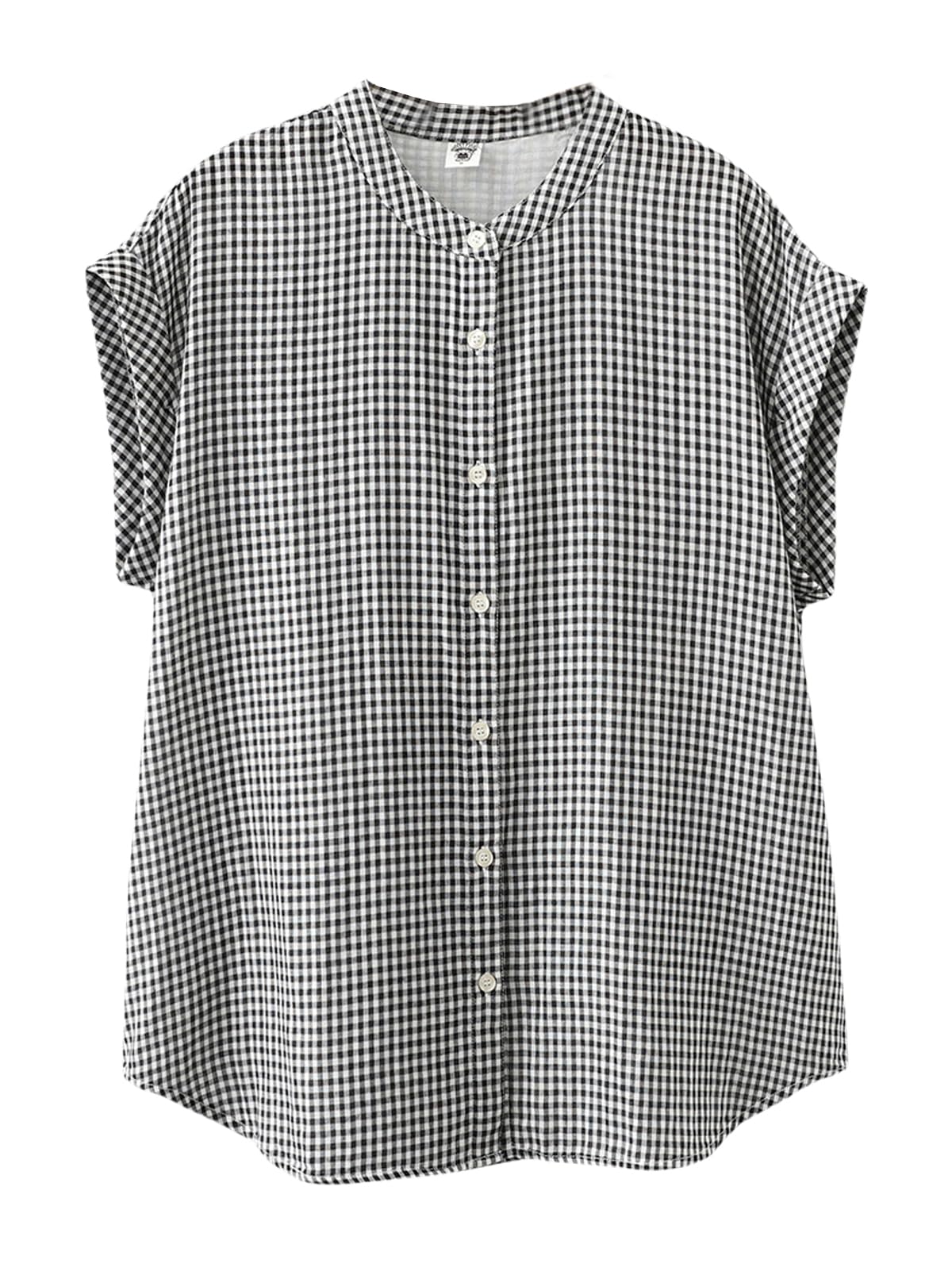 

Shirts for Cotton Short No Cotton Loose XL Check [BdeSYT] Women, Blouse, Sleeve, Gauze, Collar, Tops, Spring/Summer, Simple, Natural, Cute, Thin, Fit,