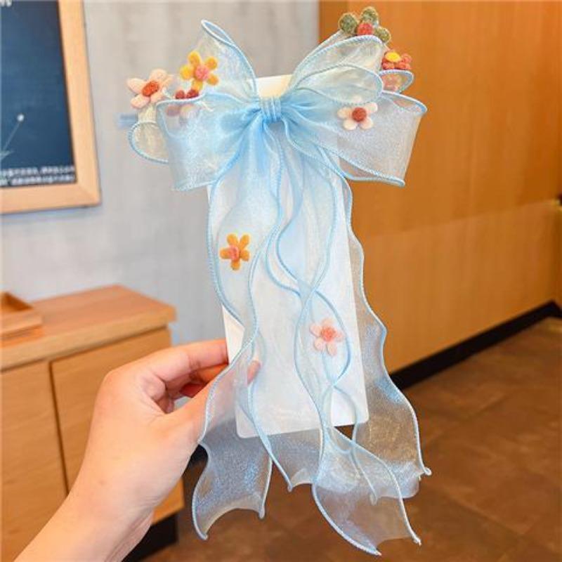 Super Fairy Bow Headwear  Hair Band Girls' Hair Tie  Hair Ribbon  Pearl Tassel  Braid  Hair Clip  Girls' Hair Accessory  Children's Hair Clip