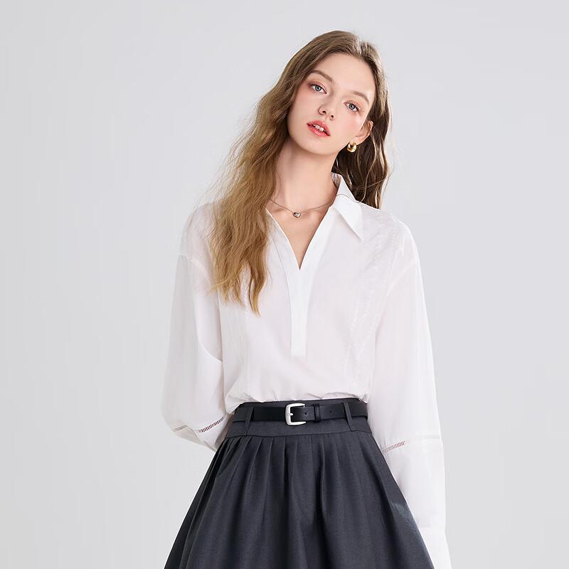 Betu Women's French Style White Shirt Top