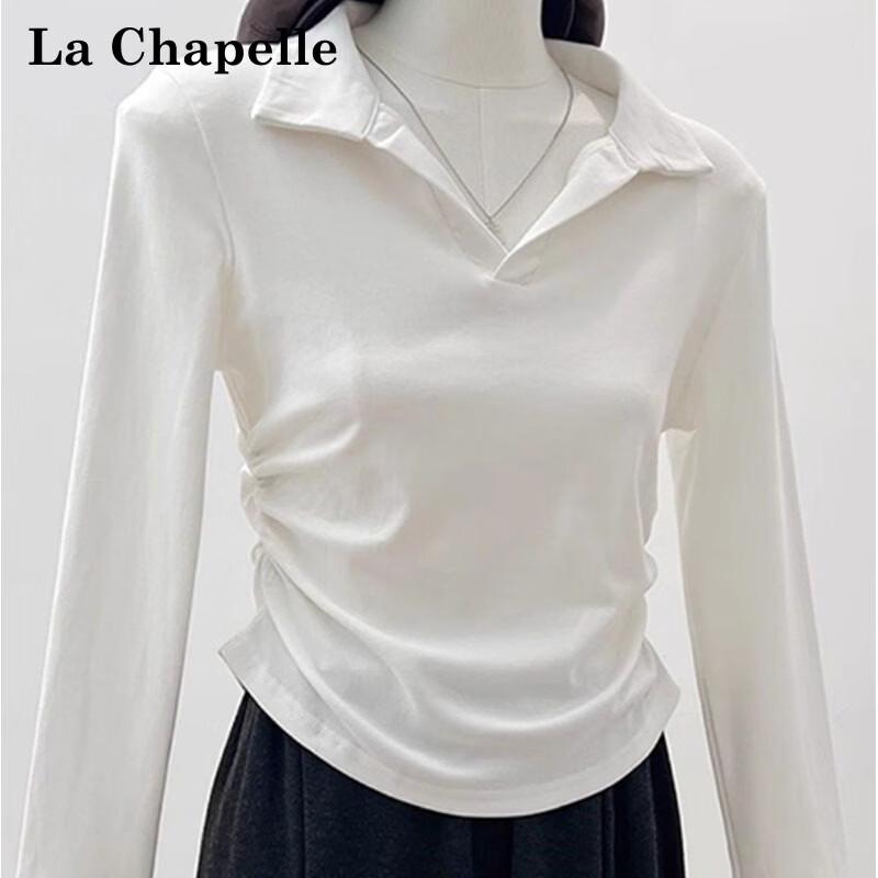 La Chapelle Women's Slim Fit Long Sleeve Polo T-Shirt