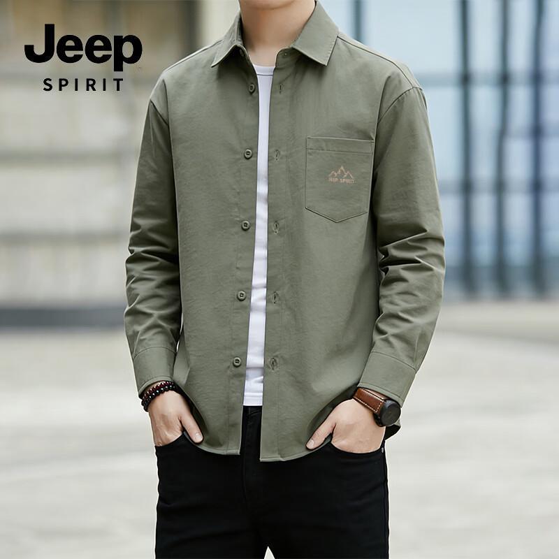 JEEP SPIRIT Men s Japanese Style Collared Shirt Jacket 3XL