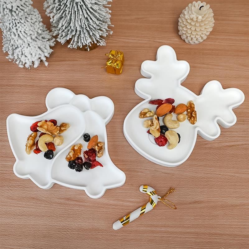 Christmas Series Fruit Tray Silicone Molds Plaster Epoxy Resin Casting Molds Snacks Nuts Storage Tray Christmas Ornaments