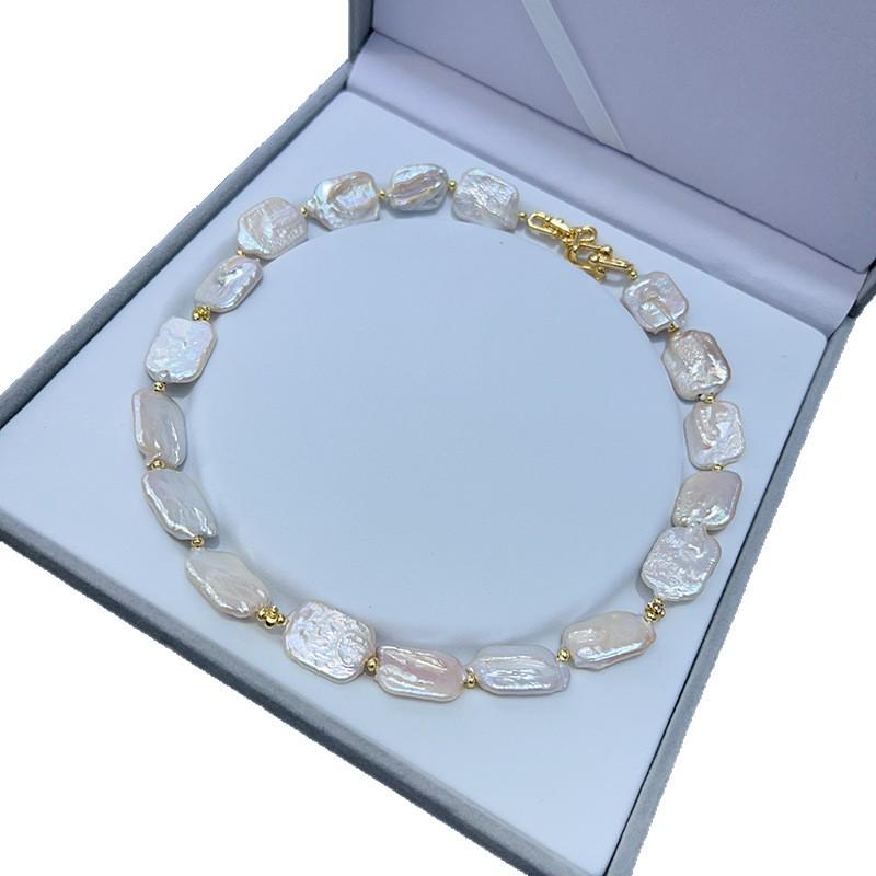 Baroque Iridescent White Freshwater Pearl Necklace - Summer Essential