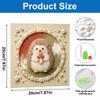 DIY 5D Pearl Bead Painting Kit with Frame Cute Hedgehog Mushroom Design Shiny Canvas Art for Bedroom Wall Decor and Special Artistic Gift