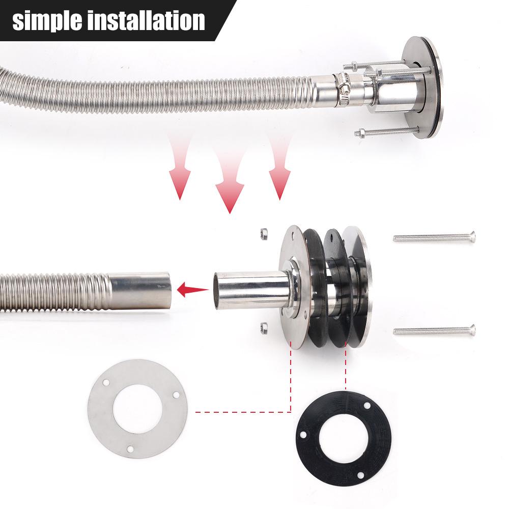 24mm Stainless Steel 316 Thru Hull Exhaust Fitting Tube Pipe Socket Hardware Part Air Diesel Vent Heater For Car Boat Truck