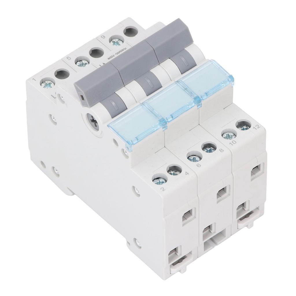 3P Dual Power Transfer Isolation Switch DIN 35mm Rail Mounting Manual Conversion Switch 63A 400V