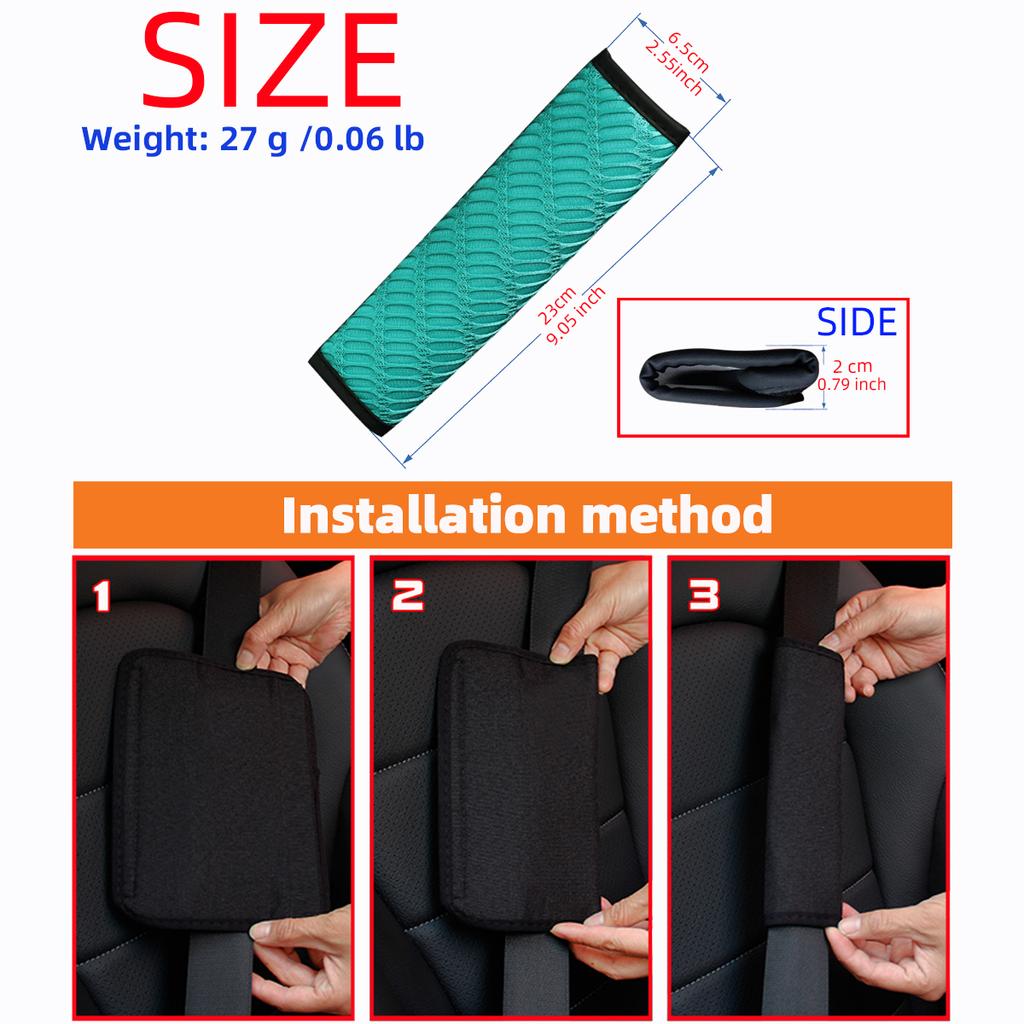 1 Three-dimensional Breathable Long Hole Mesh Cloth Car Seat Belt Shoulder Cover Insurance Belt Cover Automotive Supplies