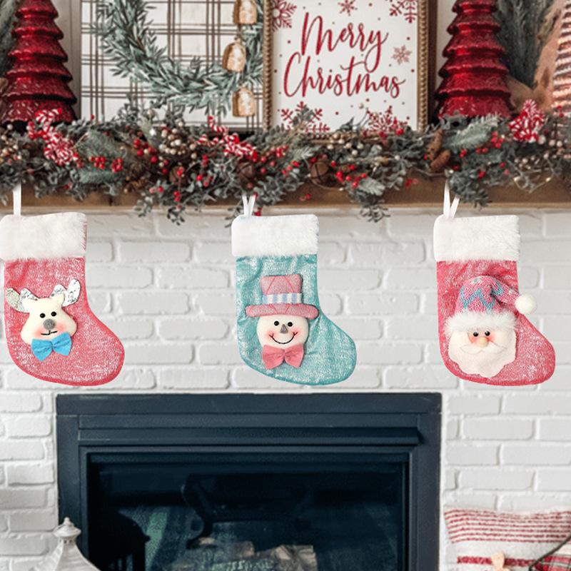 Çocuklar İçin Sınır Ötesi Yılbaşı Çorabı Hediye Çantası - Parti ve Tatil Dekorasyonu Süsü ve Şekerlik