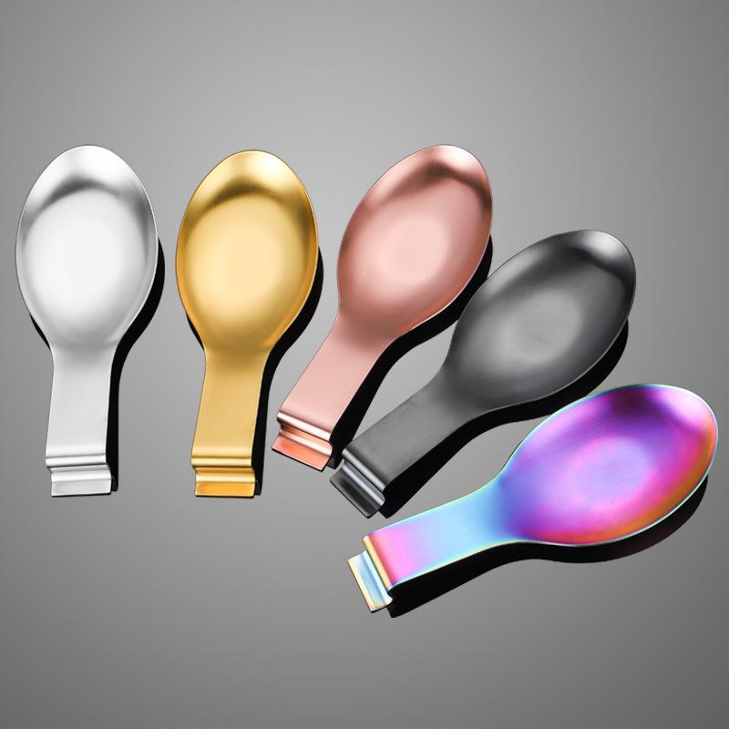 Fish Shape Stainless Steel Spoon Rest Thickened Cooking Spoon Buffet Clip Turner Tray Hotel Restaurant Kitchen Utensil Holder