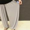 Men Pants Solid Color Elastic Waist Modal Casual Spring Trousers for Daily Wear