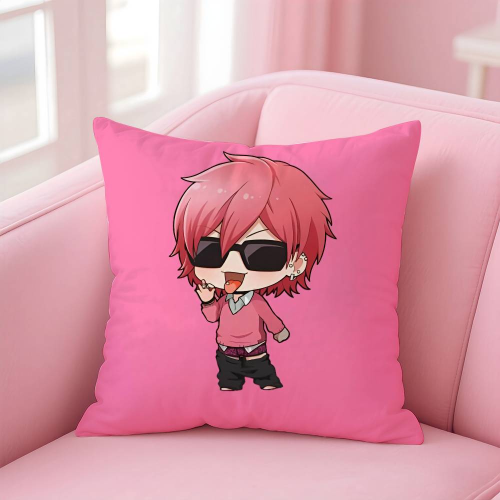 BLAnime y-Yarichin-Bitch Club Pillow Case Anti-dustmite Pillowcase Invisible zipper silky short plush Sofa cushion cover