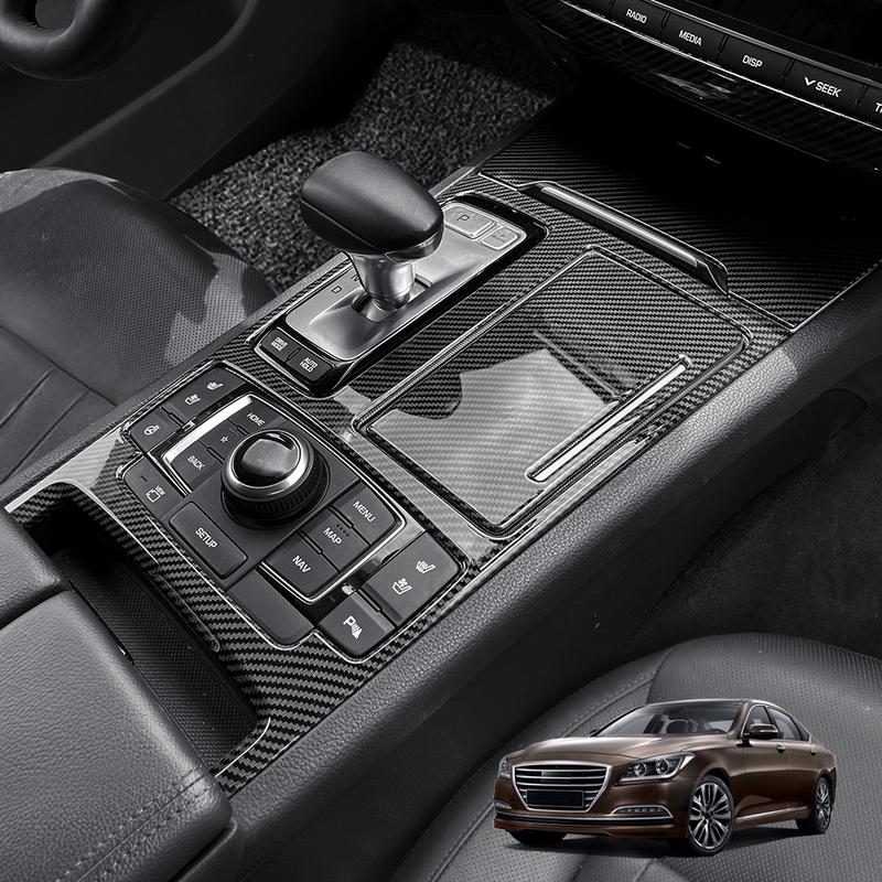 Wood Grain ABS Central Console Gear Shift Window Button Air Vent Cover For Genesis G80 DH 2015- Accessories LHD