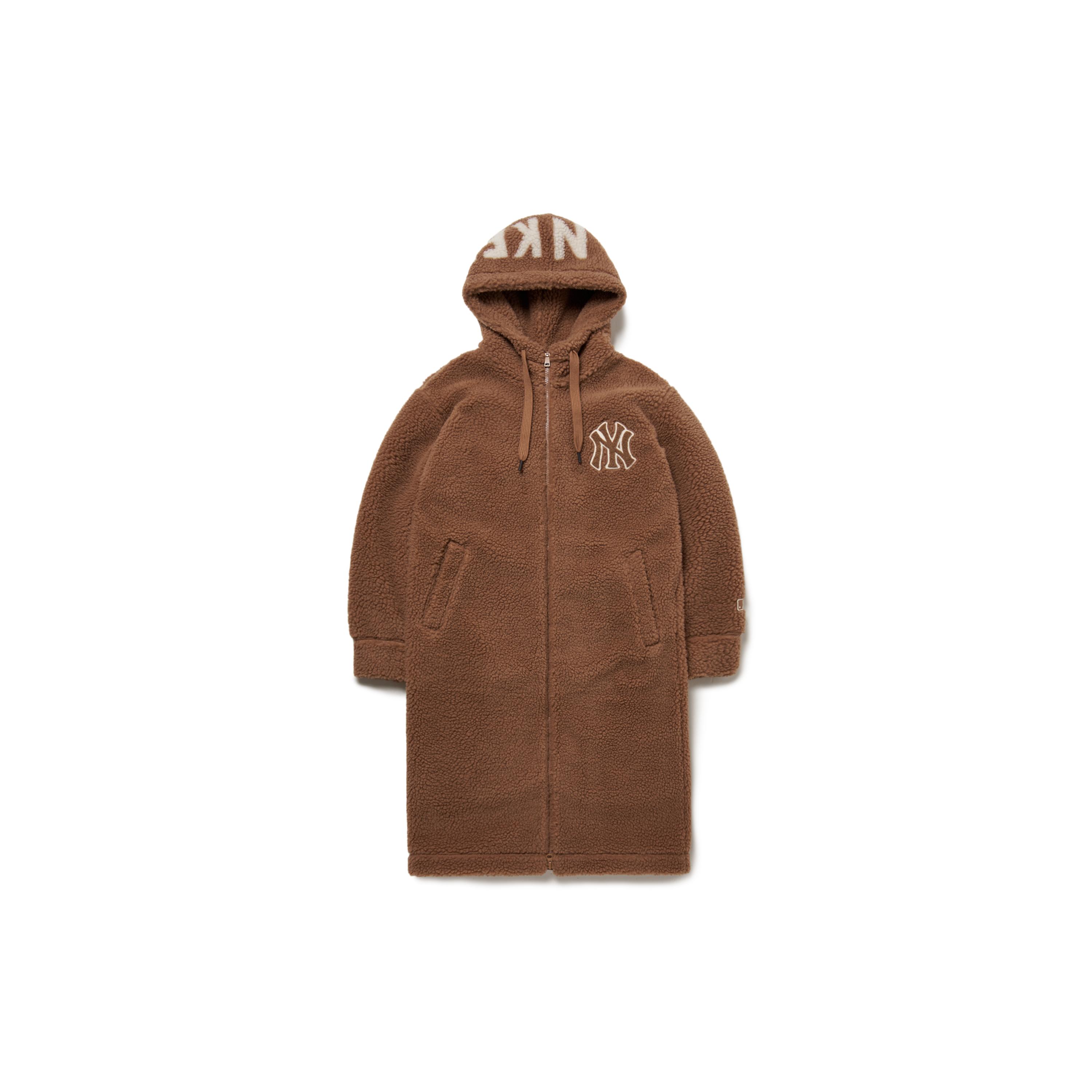 MLB New York Yankees Velvet Jackets Unisex Dark Beige Hooded Moderate 3AJPF2816-50BGD XL