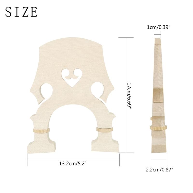 Cello Parts Cello Bridge 1/2 1/4 4/3 1/8 Size Cello String Bridges Musical Instrument Accessory Maple Wood Cello Bridge