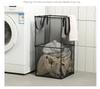 Large Foldable Square Mesh Laundry Basket with Handle - Portable and Ideal for Bathrooms
