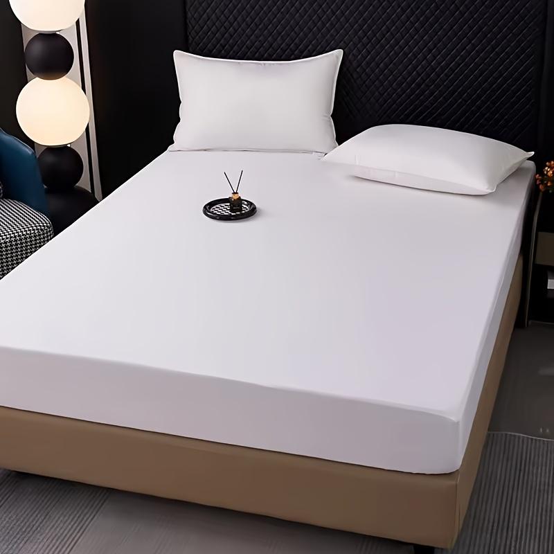 1pc Comfortable Solid Color Bedding, High Quality Fitted Sheet,30cm Deep Pocket Fitted Sheet, Easy To Machine Wash, Non-Slip Mattress Protector Cover