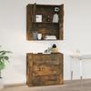 Wall Mounted Cabinet in Smoked Oak Finish 80 x 33 x 80 cm Engineered Wood