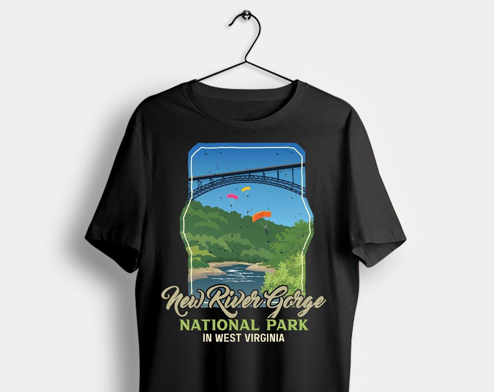 New River Gorge National Park US Vintage T-Shirt, USA West Virginia Parks Lover Gifts, Adventure Outdoors, Camping Hiking Travel Present, 130
