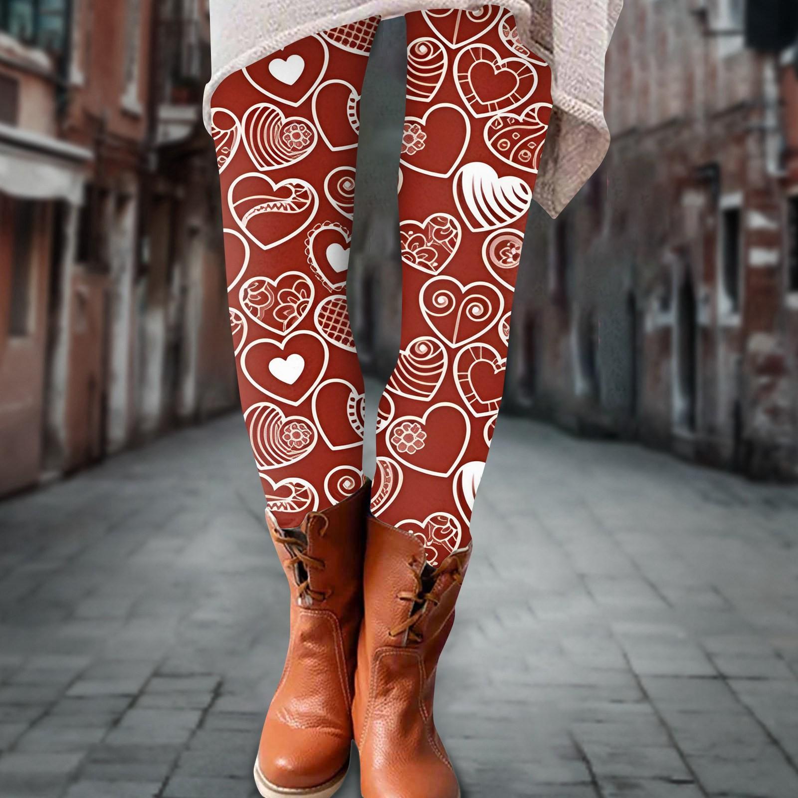 

Женские брюки с принтом ко Дню святого Валентина, эластичные, мягкие, повседневные, домашние, спальные брюки XL арбуз красный