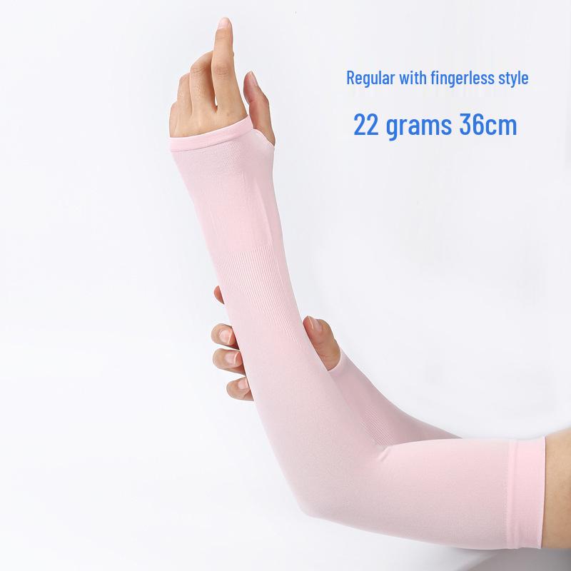 Custom UV Protection Ice Silk Arm Sleeves for Men & Women – Long, Solid Color, Summer Outdoor Wear