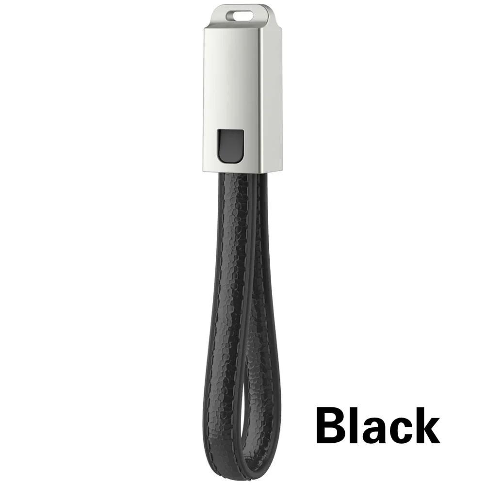 Original USB Cable Mini Keychain Metal Leather Wire Sync Data Charger For iPhone X 8 6 7 6s plus 5 iPad Mobile Phone Cables