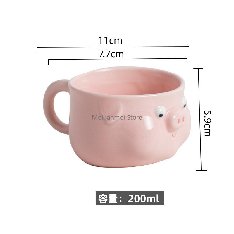 Cute Pink Pig Ceramic Tableware Mug Bowl Irregular Plate Household Disc Kitchen Supplies Main Course Decorative Tableware Plates