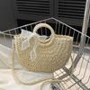 Summer New Bag Trendy Straw Vegetable Basket Women's Bag Portable Shoulder Beach Bag
